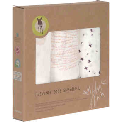 Mulltücher Heavenly Soft L, 3er Set, 85x85 cm, Little Water Swan, purple 2