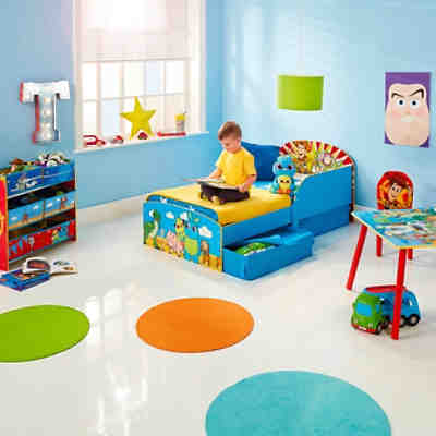 Kinderbett mit 2 Ablageboxen mit Klettverschluss, Disney Toy Story, 70 x 140 cm 2