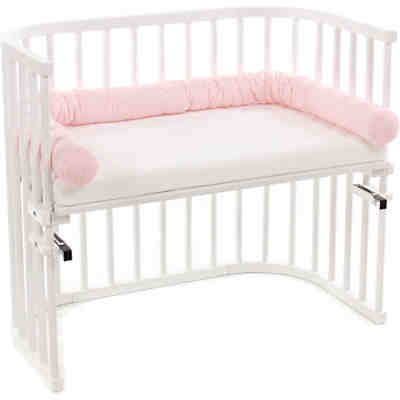 Nestchenschlange Organic Cotton für alle babybay Modelle, rose Sterne weiß 2