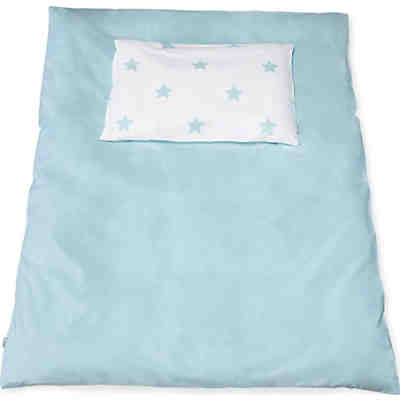 PINOLINO 630022-2 Wendebettwäsche Sternchen, Perkal, hellblau, 100x135 cm 2