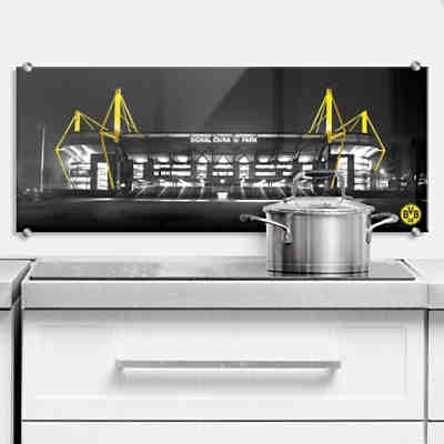 Spritzschutz - BVB Signal Iduna Park bei Nacht, 100 x 40 cm 2