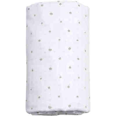 BIO Baumwoll-Musselin Babydecke 2-lagig, 130x130cm - Kleckse grau und schwarz 2