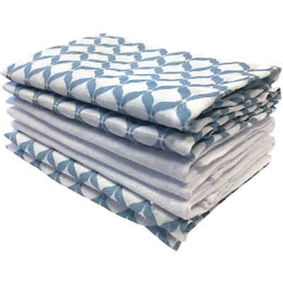 7 Stück Babywaschtücher aus Baumwoll-Musselin PREMIUM 30x30cm - Öko-Tex Standard 100 - blau classics 2
