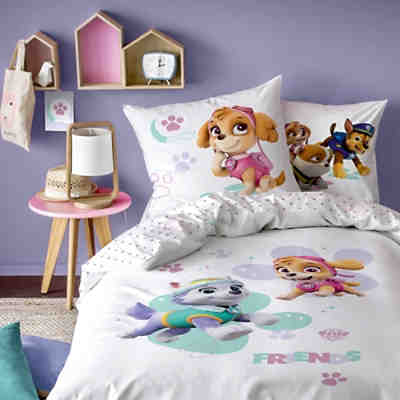 Wende-Kinderbettwäsche PAW Patrol, Renforcé, weiß, 135 x 200 cm + 80 x 80 cm 2
