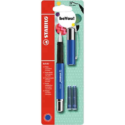 Füllhalter beCrazy! Uni Colors Links-/Rechtshänder blau, inkl. 3 Patronen