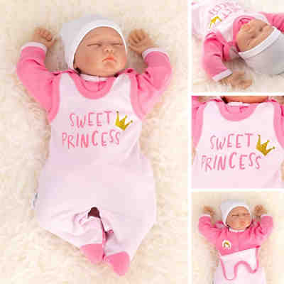 2tlg Set Strampler + Shirt Sweet Princess Strampler für Mädchen 2