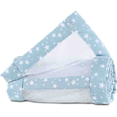babybay Nestchen Mesh-Piqué passend für Modell Original, azurblau Sterne weiß