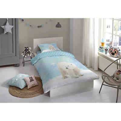 Kinder-Wendebettwäsche Icebear, Flanell, 135 x 200 + 80 x 80 cm 2