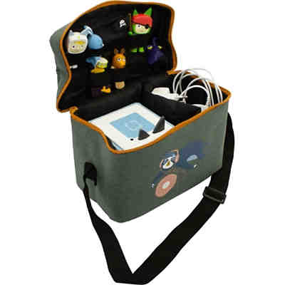 Universaltasche für die Hörspielbox, grau/orange von Friedrich Lederwaren 2