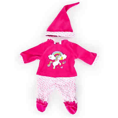 Kleider für Puppen 33-38 cm: 3-tlg. Set - Hose, Oberteil, Mütze, pink/weiß 2