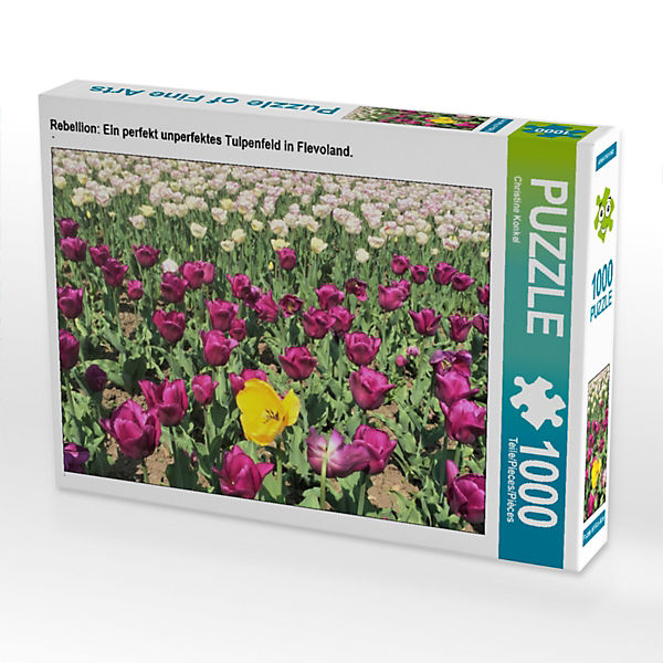 Puzzle CALVENDO Puzzle Rebellion: Ein perfekt unperfektes Tulpenfeld in Flevoland. - 1000 Teile Foto-Puzzle für glückliche Stunden