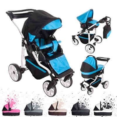 Zürich | Hartgummireifen in Weiß | 3 in 1 Kombi Kinderwagen Kombikinderwagen