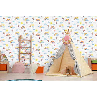 Papiertapete Rainbows and Flying Kites White / Multi, 10 m x 53 cm 2