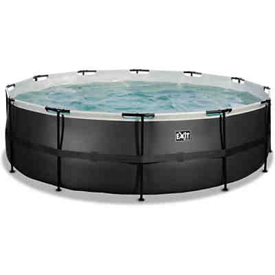 EXIT Black Leather Pool ø488x122cm mit Sandfilterpumpe - schwarz 2