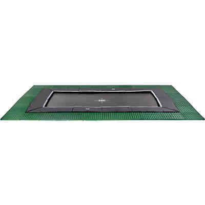 EXIT Dynamic ebenerdiges Trampolin 275x458cm mit Freezone Sicherheitsplatten - schwarz
