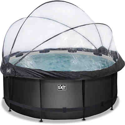 EXIT Black Leather Pool ø360x122cm mit Abdeckung und Sandfilterpumpe - schwarz 2