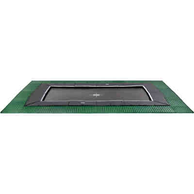 EXIT Dynamic ebenerdiges Trampolin 244x427cm mit Freezone Sicherheitsplatten - schwarz