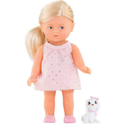 Les Trendies Corolle Mini Corolline Set mit Hund, Vollvinylpuppe in Geschenkbox
