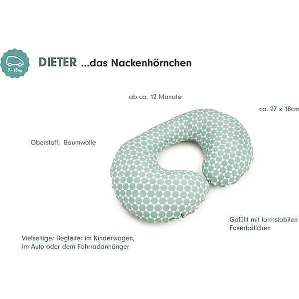 DIETER kleine Nackenrolle - Prisma, mint