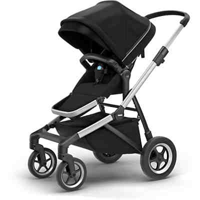 Kombi Kinderwagen Thule Sleek - Midnight Black inkl. Sibling Seat - Grey Melange 2