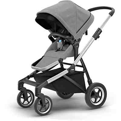 Kombi Kinderwagen Thule Sleek - Grey Melange inkl. Sibling Seat - Midnight Black 2