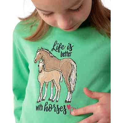 Langarmshirt PFERDE für Mädchen, Pferde von SALT AND PEPPER 2