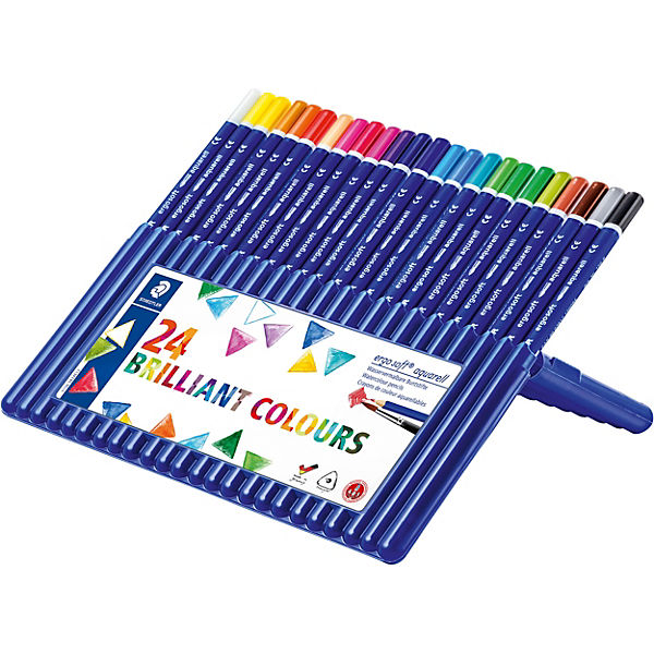Aquarell-Buntstifte ergo soft aquarell, 24 Farben in Auffstellbox