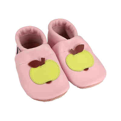 Krabbelschuhe / Lederpuschen / Hausschuhe mit Apfel Krabbelschuhe 2