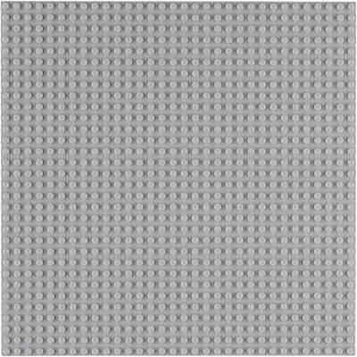 Stapelbare Bauplatte (25,5 x 25,5 cm, 32 x 32 Noppen), hellgrau, 2er Set 2