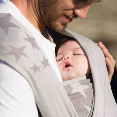 Babytragetuch gewebtes Tragetuch Los Angeles grau 2