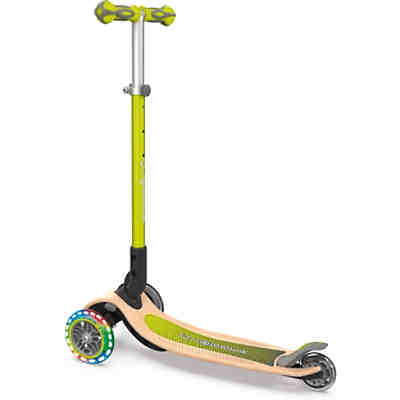 GLOBBER PRIMO FOLDABLE WOOD LIGHTS lime grün, mit Leuchtrollen und Hol 2