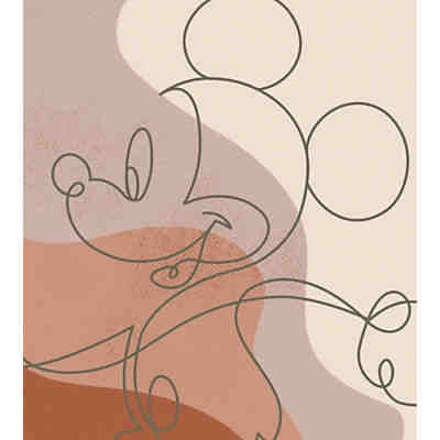Vlies Fototapete -Mickey Line Drawing - Größe: 250 x 280 cm (Breite x Höhe)