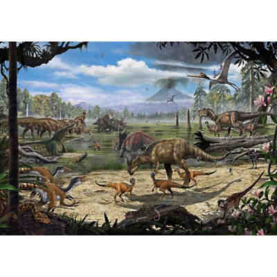 Vlies Fototapete -Dinosaurs on the Shore - Größe: 400 x 280 cm (Breite x Höhe)