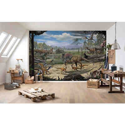 Vlies Fototapete -Dinosaurs on the Shore - Größe: 400 x 280 cm (Breite x Höhe) 2