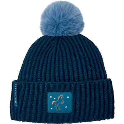 Mütze I LOVE HORSES, blau (one size)