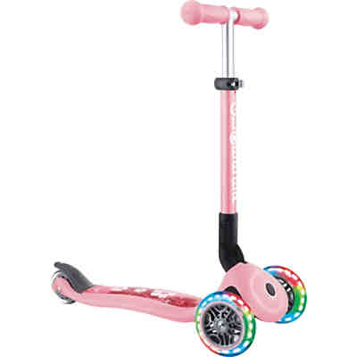 Globber Junior Foldable Fantasy Lights Pastellrosa-Flowers, mit Leuchtrollen