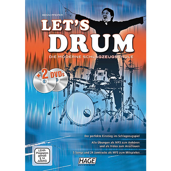 Let's Drum - Die moderne Schlagzeugschule, mit 1 DVD und 1 MP3-DVD