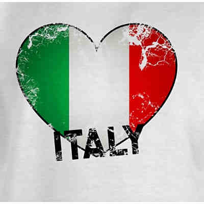 Kinder Länder Flaggen - Mädchen Kinder T-Shirt - Italien Herz Vintage - T-Shirts für Mädchen 2