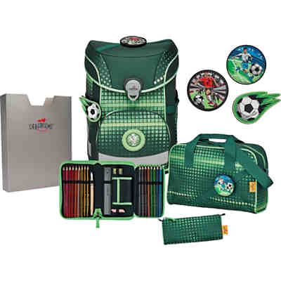 Schulrucksackset ErgoFlex EASY Soccer Green, 5-tlg., inkl. Buttons (2022) 2