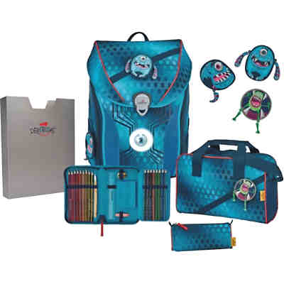 Schulrucksackset ErgoFlex MAX LED EXKLUSIV Happy Monster, 5-tlg., inkl. Buttons (2022) 2