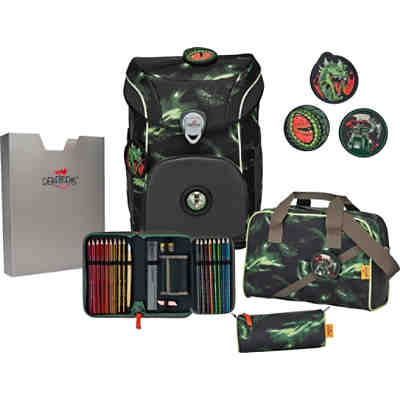 Schulrucksackset ErgoFlex EASY SUPERFLASH EXKLUSIV Basilisk, 5-tlg., inkl. Buttons (2022) 2