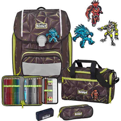 Schulranzenset GENIUS SAFETY LIGHT EXKLUSIV Dark Beast, 5-tlg., inkl. Funny Snaps (2022) 2