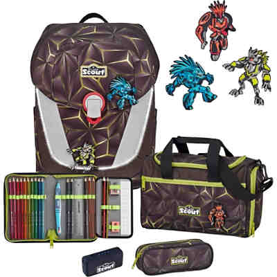 Schulranzenset SUNNY II SAFETY LIGHT EXKLUSIV Dark Beast, 5-tlg., inkl. Funny Snaps (2022) 2