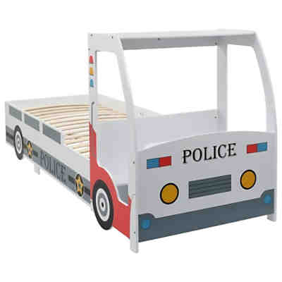 Kinderbett im Polizeiauto-Design mit Schreibtisch 90 x 200 cm Kinderbett