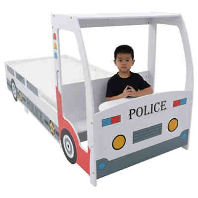 Kinderbett im Polizeiauto-Design mit Schreibtisch 90 x 200 cm Kinderbett 2