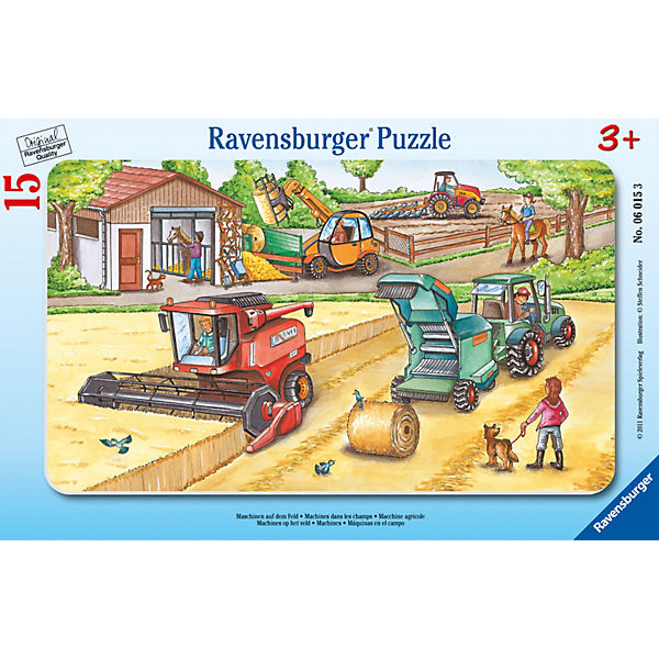 Maschinen auf dem Feld - 15 Teile Rahmenpuzzle