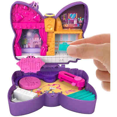 Polly Pocket Schleifen-Glitzerbühne Schatulle, inkl. 2 Figuren & Zubehör 2