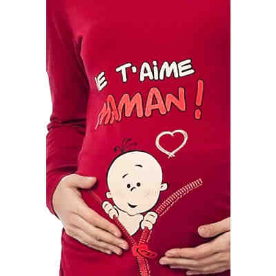 Umstandslangarmshirt Je t’aime maman mit Motiv Umstandslangarmshirts 2