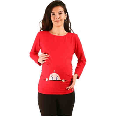 Umstandslangarmshirt Neugieriges Baby mit Motiv Umstandslangarmshirts 2