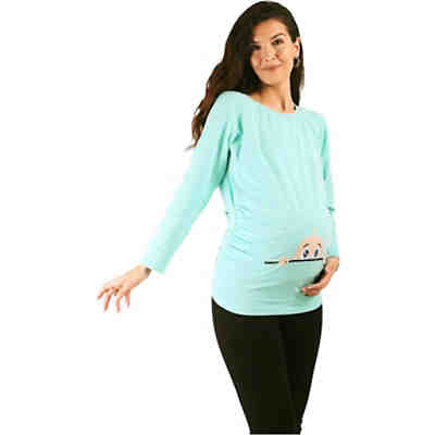 Umstandslangarmshirt Neugieriges Baby mit Motiv Umstandslangarmshirts 2